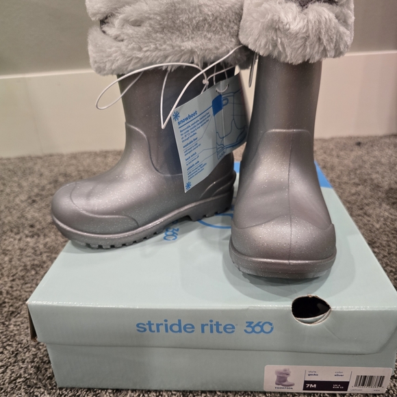 Stride Rite Kids Silver Boots - Picture 1 of 3